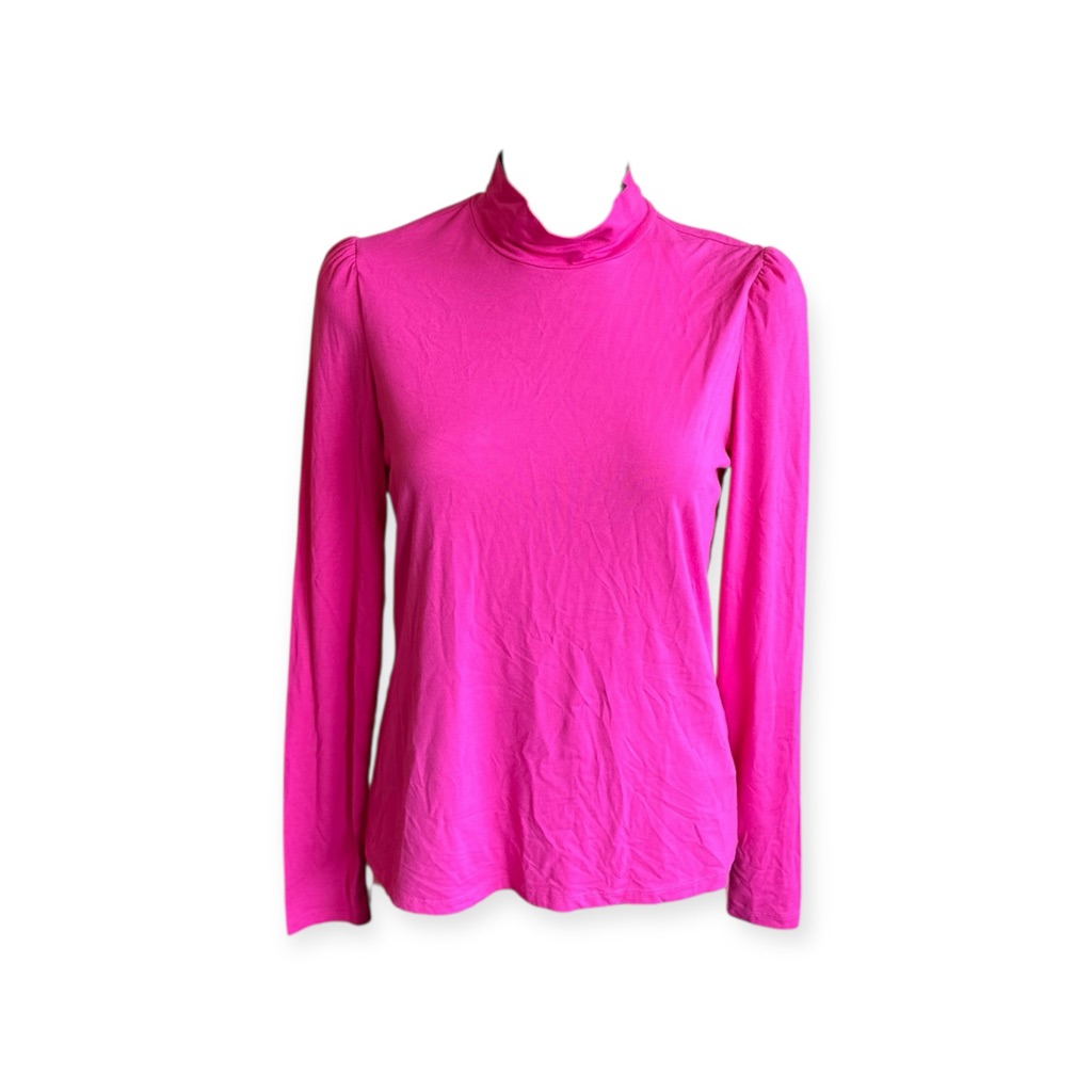Maison D'amelie High Neck Turtleneck Top Sweater Pink Medium New